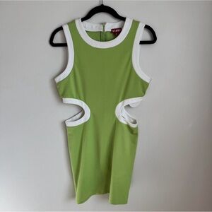 STAUD Mini Dolce Green Cutout Dress